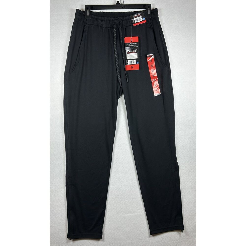 NWT Kirkland Signature Men's Active Pant Joggers - Black, Size M